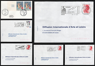 1987-88 International Arts and Leisure Distribution, France, Space Exploration, Group of Commemorative Covers with Pictorial Cancellations