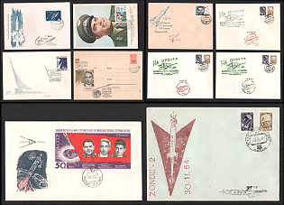 1964 (Oct - Nov) Soviet Union, Space Exploration, Group of Commemorative Covers and Postcard