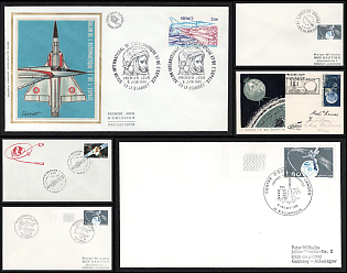 1962-84 Space Aviation, France, Space Exploration, Group of First Day Commemorative Covers with Pictorial Cancellations