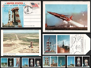 1959 Rocket and Missile Pictures, United States, Space Exploration, Booklet of Picture Postcards