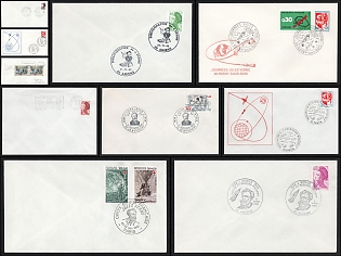1973-86 Jules Verne Exhibition: Conquest of Space, France, Space Exploration, Group of Commemorative Covers with Pictorial Cancellations
