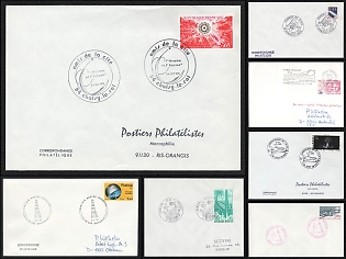 1970-86 France, Space Exploration, Group of Commemorative Covers with Pictorial Cancellations