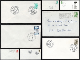 1985-86 France, Space Exploration, Group of Commemorative Covers with Pictorial Cancellations
