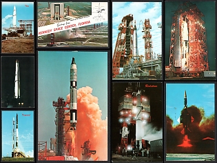 1969 Space Center, Space Rocket Launch, United States, Space Exploration, Group of Picture Postcards