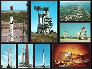 Space Center, Space Rocket Launch, United States, Space Exploration, Group of Picture Postcards