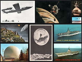 Aviation, Space and Naval History, United States, Space Exploration, Group of Picture Postcards