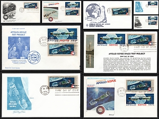 1975 (15 Jul) 'Apollo'-'Soyuz' Space Test Project, United States, Space Exploration, Group of First Day Commemorative Covers