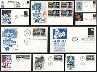 1969-71 'Apollo'. The First Manned Moon Landing, United States, Space Exploration, Group of First Day Commemorative Covers