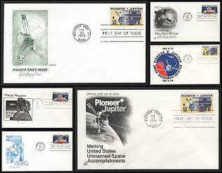 1975-78 'Viking' Missions to Mars, 'Pioneer' Missions to Jupiter, United States, Space Exploration, Group of First Day Commemorative Covers