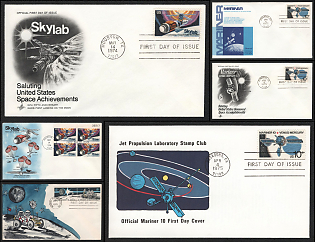 1971-75 'Mariner' Flew by the Planets Mercury and Venus, United States, Space Exploration, Group of First Day Commemorative Covers