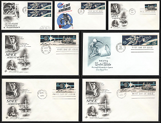 1967-71 Decade of Space Achievements, Alan Shepard, United States, Space Exploration, Group of First Day Commemorative Covers