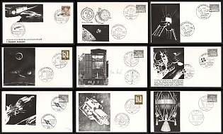 1965-66 Rocket and Satellites, Federal Republic of Germany (FRG), Space Exploration, Group of Commemorative Covers with Pictorial Cancellations