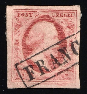 1852 10c Netherlands, 'Franco' Postmark