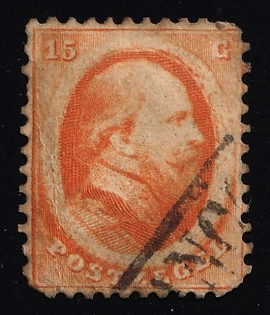 1864 15c Netherlands, 'Franco' Postmark