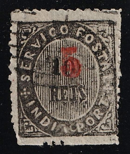 1881 5r on 10r Portuguese India, Portuguese Сolonies
