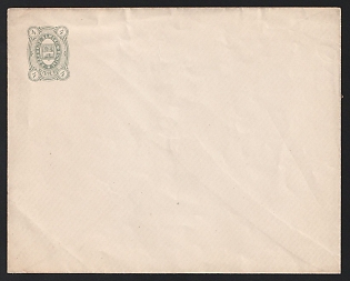 1884 4k Kadnikov Zemstvo Postal Stationery Cover, 143 x 114 mm,  Watermark \\\ 5 lines per 1 cm with transverse stripes every 27-29 mm, Paper 0.084-0.085 mm