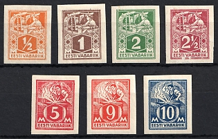 1922 Estonia, Complete Set, Type B, Imperforate
