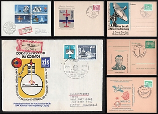 1981-86 Intercosmos and the History of Space Exploration, German Democratic Republic (GDR), Space Exploration, Group of Commemorative Cover and Postcards with Pictorial Cancellations