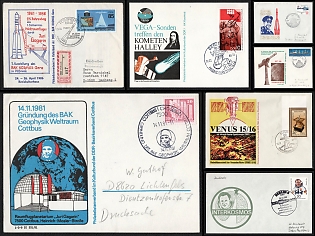1981-86 From Gagarin to Halley's Comet: a Postal Chronicle of Space Achievements, German Democratic Republic (GDR), Space Exploration, Group of Commemorative Covers and Postcards with Pictorial Cancellations