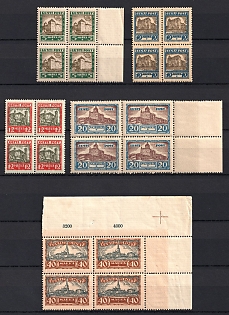 1927 Estonia, Complete Set, Blocks of Four