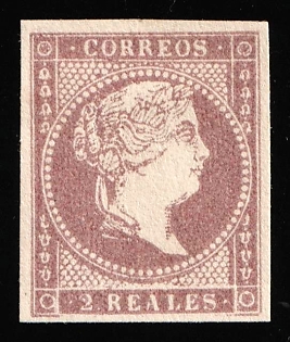 1856 2r Spain, Imperforate
