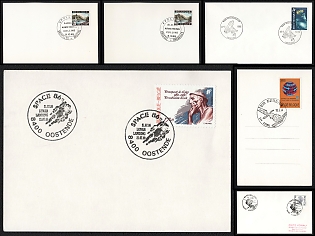1969-82 Scientific and Space Milestones, Kingdom of Belgium, Space Exploration, Group of Commemorative Covers and Postcards with Pictorial Cancellations