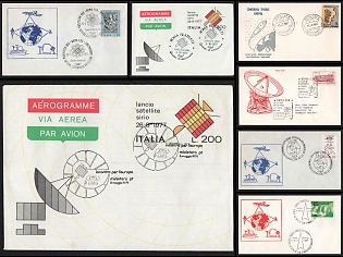 1967-81 Space Satellites and Launch Systems, Italian Republic, Space Exploration, Group of Commemorative Covers with Pictorial Cancellations