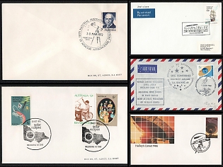 1968-82 Exhibition and Congresses, Commonwealth of Australia, Space Exploration, Group of Commemorative Covers with Pictorial Cancellations