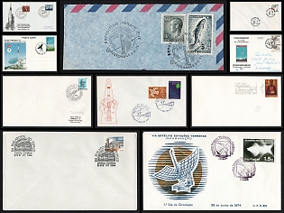1964-88 Internatioal Science and Space, Grand Duchy of Luxembourg, Kingdom of Sweden, Portuguese Republic, Netherlands, Space Exploration, Group of Commemorative Covers and Postcard with Pictorial Cancellations