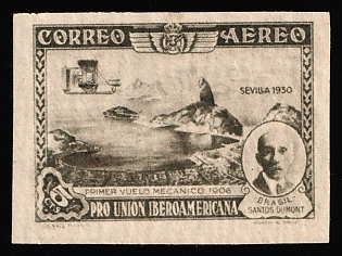 1930 5c Spain, Airmail, Imperforate