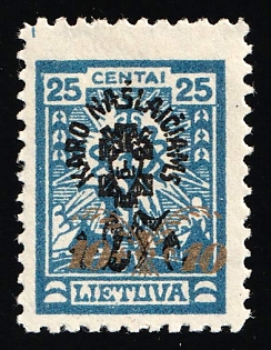 1926 +10c on 2+25c Lithuania