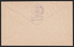 1882 and later 5k Tula Zemstvo Postal Stationery Cover, 193 x 122 mm, Watermark Small Grid, Paper 0.067-0.068 mm. Postage payment mark upside down, Extremely rare, Unrecorded