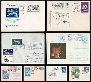 1979-88 Missions, Satellites and Space Heroes: Prunariu, Mitchell, Romania, Space Exploration, Group of Commemorative Covers with Pictorial Cancellations