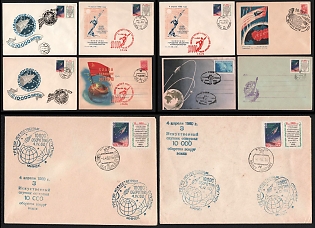 1960 The Third Artificial Satellite's, A Year on Orbit, Soviet Union, Space Exploration, Group of Commemorative Covers
