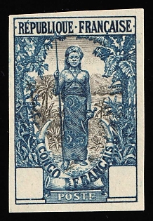 1901-07 French Congo, Blue Proof, Imperforate