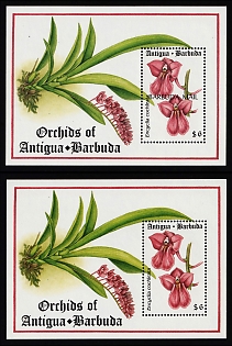 1994 Orchids, Antigua and Barbuda, Barbuda Mail, Souvenir Sheets