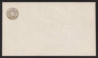 1891 3k Rzhev Zemstvo Postal Stationery Cover, 146 x 85 mm, Paper 0.088-0.090 mm, Unrecorded
