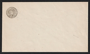 1891 3k Rzhev Zemstvo Postal Stationery Cover, 145 x 85 mm, Watermark /// 7 lines per 1 cm with transverse stripes every 25 mm, Paper 0.096-0.102 mm, Unrecorded