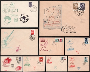 1964-65 'Proton-1' Rocket and 'Molniya-1' Communication Satellite', First Woman in Space, Soviet Union, Space Exploration, Group of Commemorative Covers with Club Cachets