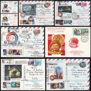 1975-76 'Apollo-Soyuz Test Project, 15th Anniversary of Yuri Gagarin Flight and International Space Cooperation', Soviet Union, Space Exploration, Airmail, Group of Commemorative Covers with Club Cachets