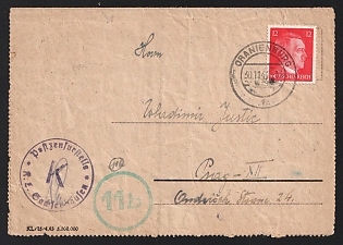 1944 (30 Nov) Third Reich, Germany, Censored Folded Letter from Sachsenhausen Concentration Camp to Prague, Censorship Postmark, More Details in Description