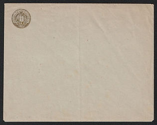 1891 3k Rzhev Zemstvo Postal Stationery Cover, 147 x 116 mm, Watermark Small Grid, Paper 0.076-0.080 mm, Unrecorded