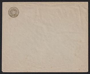 1891 3k Rzhev Zemstvo Postal Stationery Cover, 153 x 125 mm, Paper 0.061-0.064 mm, Unrecorded