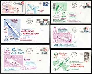 1972-73 Lifting Bodies Rocket Propelled Aircraft Trials Featuring Pilots John Manke and Major Mike Love at Edwards AFB, NASA Flight Research Center, United States, Space Exploration, Group of Commemorative Covers with Informational Filler Card