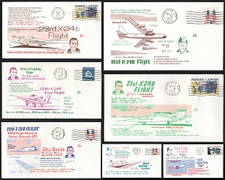 1974-75 Lifting Bodies 'X-24B' Flight Tests Featuring Pilots John Manke and Mike Love at Edwards AFB, United States, Space Exploration, Group of Commemorative Covers