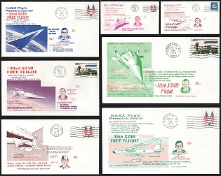 1975 Lifting Bodies 'X-24B' Free Flight Series Featuring Pilots Dick Scobee, Tom McMurtry and Bill Dana at Edwards AFB, United States, Space Exploration, Group of Commemorative Covers