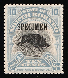 1909-23 10c British North Borneo Company Administration, Specimen, Signed