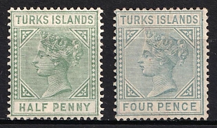 1882-84 Turks Islands, British Overseas Territory, Queen Victoria