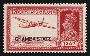 1938 12a Chamba, British India, Convention States