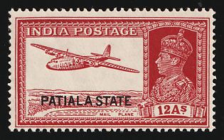 1937-38 12a Patiala, British India, Convention States